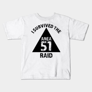 I Survived The Area 51 Raid (Black) Kids T-Shirt